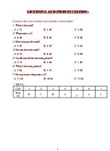 Đề thi nghe Tiếng Anh Lớp 6